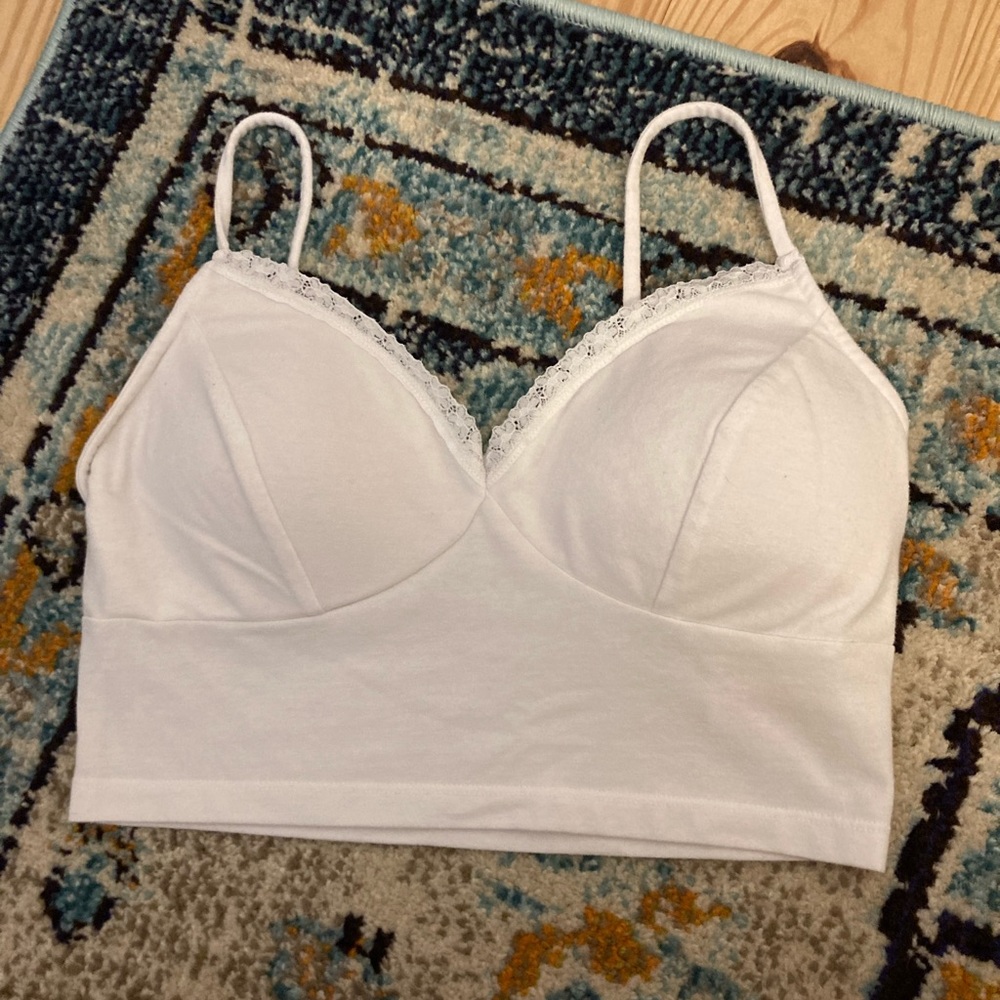 white bralette tank top